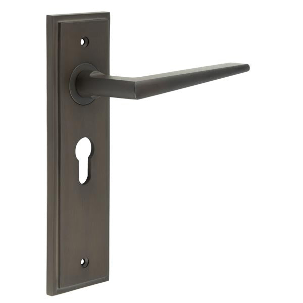 Burlington, Burlington Mayfair Door Handle Euro Backplate, Door Handles, Burlington Mayfair Door Handle Euro Backplate, Lever on Euro Lock Backplate