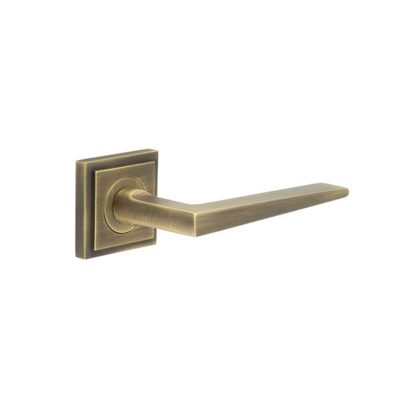 Burlington, Burlington Mayfair Door Handle with Square Stepped Rose, Door Handles, Lever On Rose, Lever On Square Rose