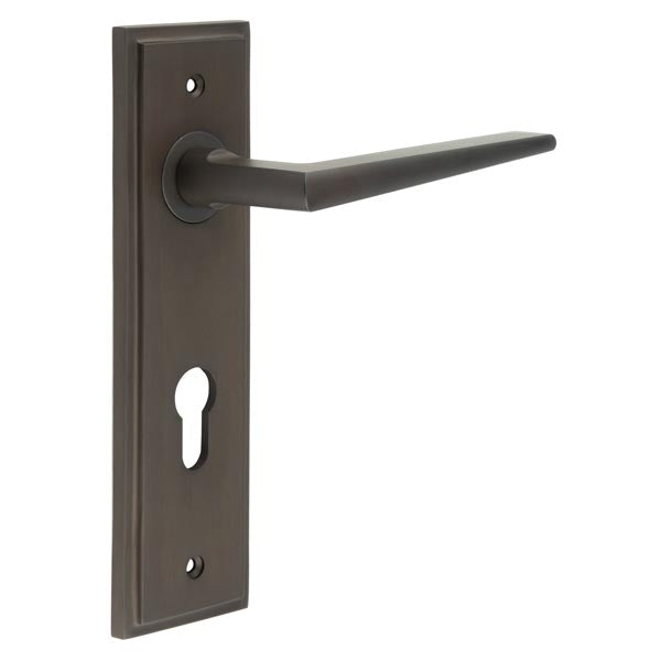 Burlington, Burlington Mayfair Door Handle Din Euro Backplate, Door Handles, Burlington Mayfair Door Handle Din Euro Backplate, Lever on Euro Lock Backplate