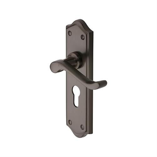 Buckingham Door Handle on Plate by M Marcus - Heritage Brass