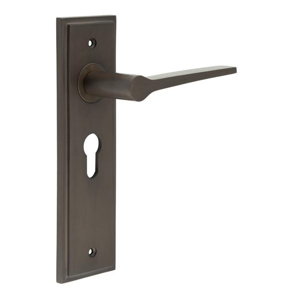 Burlington, Burlington Knightbridge Door Handle Euro Backplate, Door Handles, Burlington Knightbridge Door Handle Euro Backplate, Lever on Euro Lock Backplate