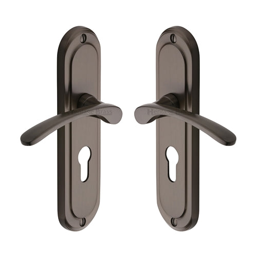 Ambassador Door Handle on Plate by M Marcus - Heritage Brass