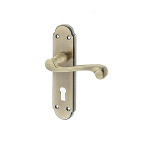 Frelan, Marlow Suite Door Handle on Lockplate Antique Bronze, Door Handles, Lever Handles On Lock Backplate