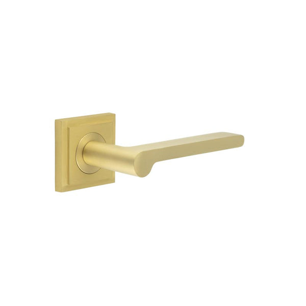 Burlington, Burlington Fitzrovia Door Handles with Square Stepped Rose, Door Handles, Lever On Square Rose