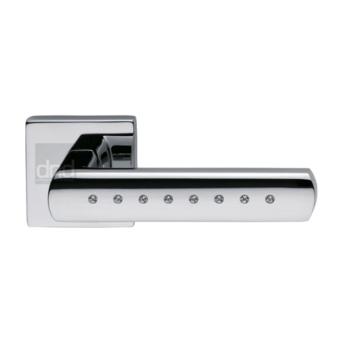 Vita Door Handle on Square Rose by M Marcus - Heritage Brass