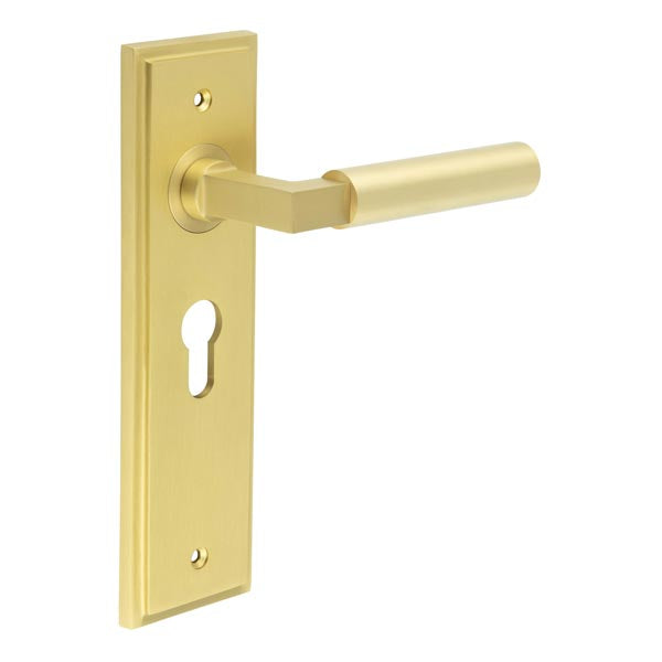 Burlington, Burlington Westminster Door Handle Euro Backplate, Door Handles, Burlington Westminster Door Handle Euro Backplate, Lever on Euro Lock Backplate