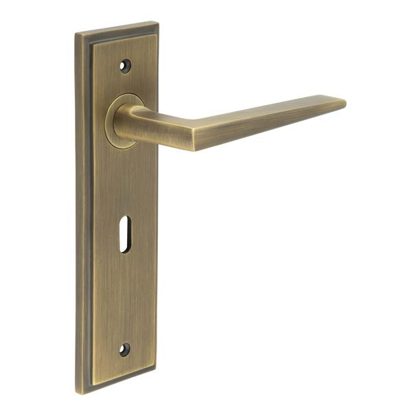 Burlington, Burlington Mayfair Door Handle Lock Backplate, Door Handles, Burlington Mayfair Door Handle Lock Backplate, Lever on Lock Backplate