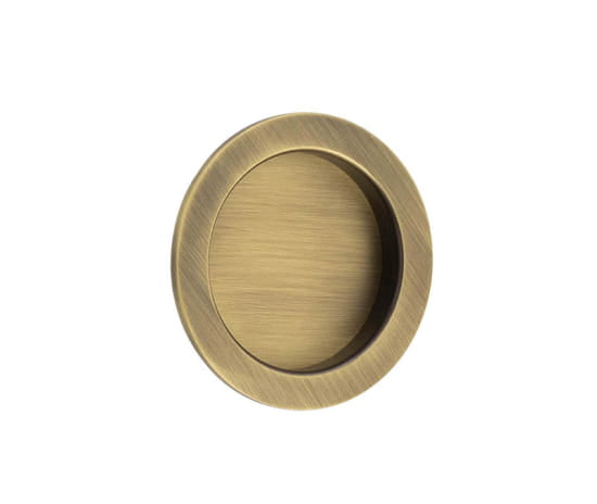 Burlington, Burlington Circular Flush Pull, Flush Pull Handles, Chamfered Outer Roses for Escutcheons, Euro Profile Escutcheons - Roses Sold Seperately