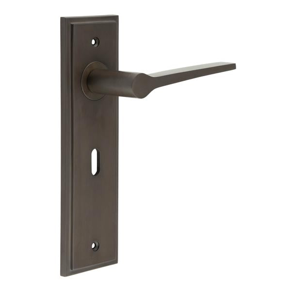 Burlington, Burlington Knightbridge Door Handle Lock Backplate, Door Handles, Burlington Knightbridge Door Handle Lock Backplate, Lever on Lock Backplate