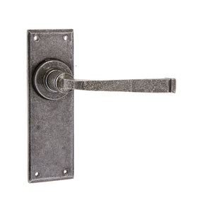 Frelan, Valley Forge Door Handle on Latchplate Pewter, Door Handles, Lever Handles On Latch Backplate