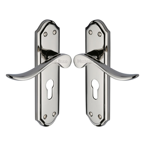 Sandown Door Handle on Plate by M Marcus - Heritage Brass