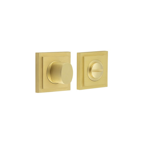 Burlington, Burlington Turns & Releases Inner 3 with Square Stepped Rose, Door Handles, Bathroom Backplate  & Turn & Release 3