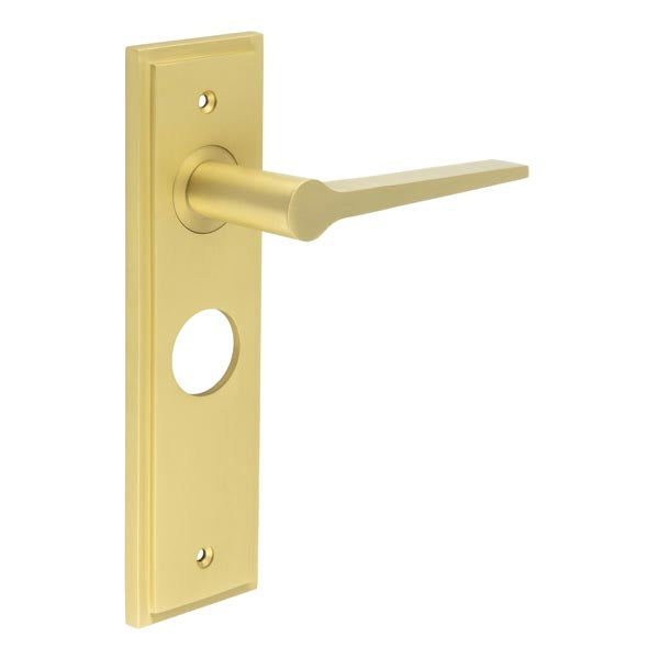 Burlington, Burlington Knightbridge Door Handle Bathroom Backplate, Door Handles, Burlington Knightbridge Door Handle Bathroom Backplate, Lever onBathroom Backplate