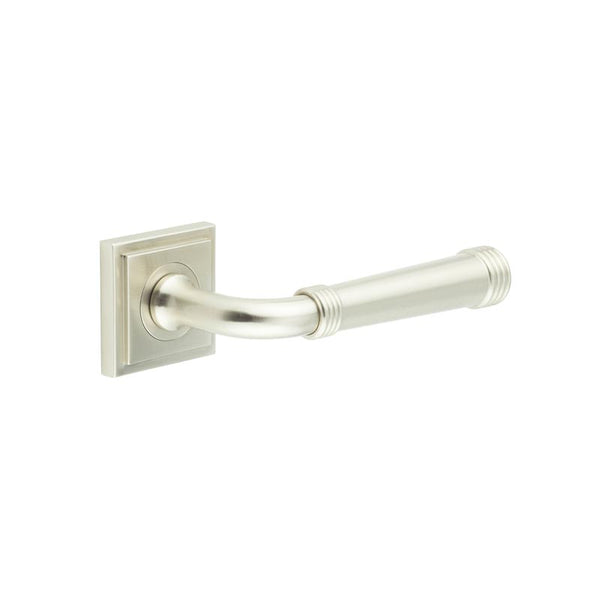 Burlington, Burlington Highgate Door Handles Square Stepped, Door Handles, Lever On Square Rose