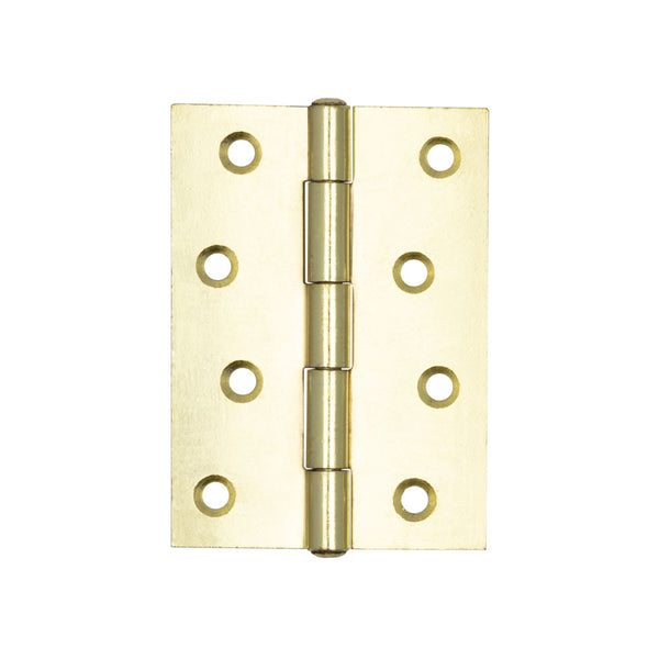 Steel Plain Bearing Butt Hinges 102x76x2mm Electro Brassed