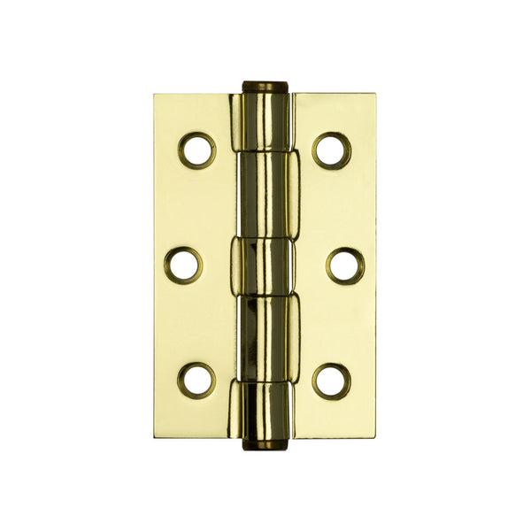 Jedo Grade 7 Steel Heavy Duty Button Tip Hinges 76x50x2mm Electro Brassed