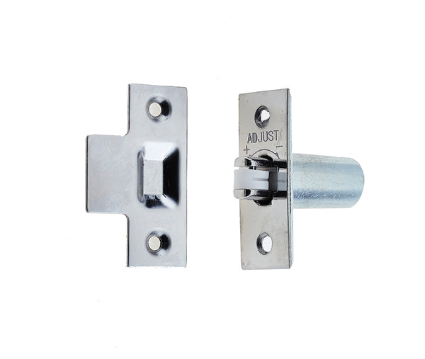 Jedo Adjustable Rollerbolt Catches with Nylon Roller 36mm Polished Chrome