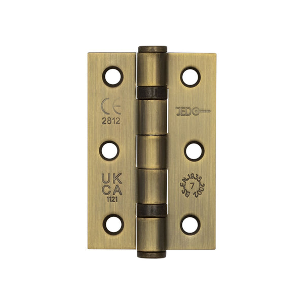 Jedo Grade 7 Steel Ball Bearing Hinges 76x50mm Antique Brass