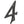 Antique Door Numerals 4 Black No. 4