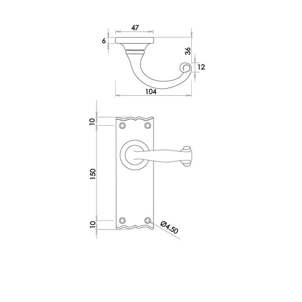 Regal Suite Door Handle on Long Latchplate Black