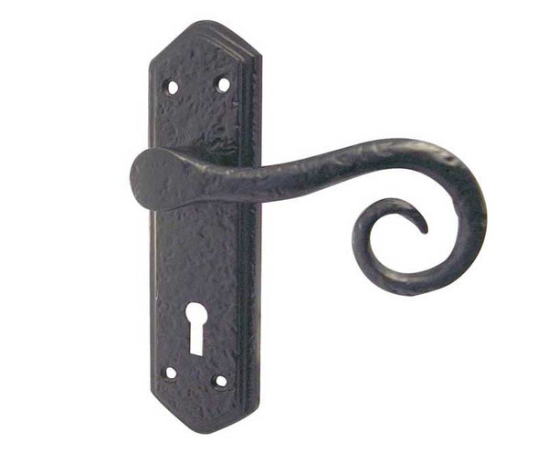 Royal Suite Door Handle on Lockplate Black