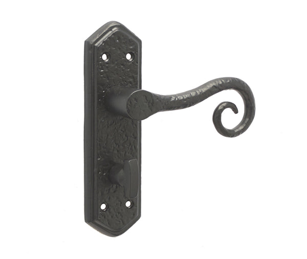 Royal Suite Door Handle on Bathroom Plate Black