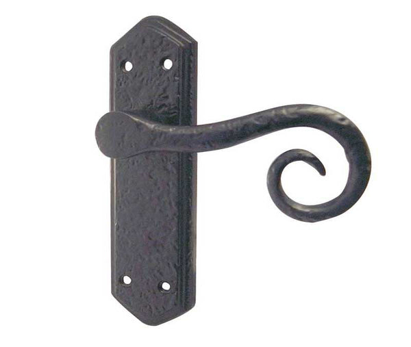 Royal Suite Door Handle on Latchplate Black