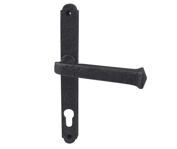Antique Narrow Plate locksets 92mm Centres 240x28mm Black