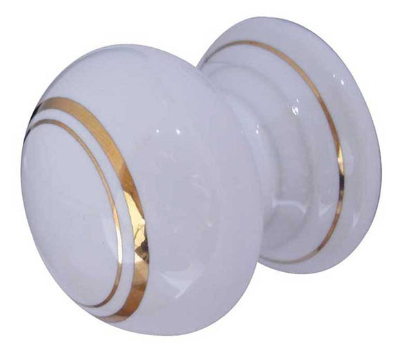 Jedo Porcelain Cupboard Knobs 50mm Goldline White
