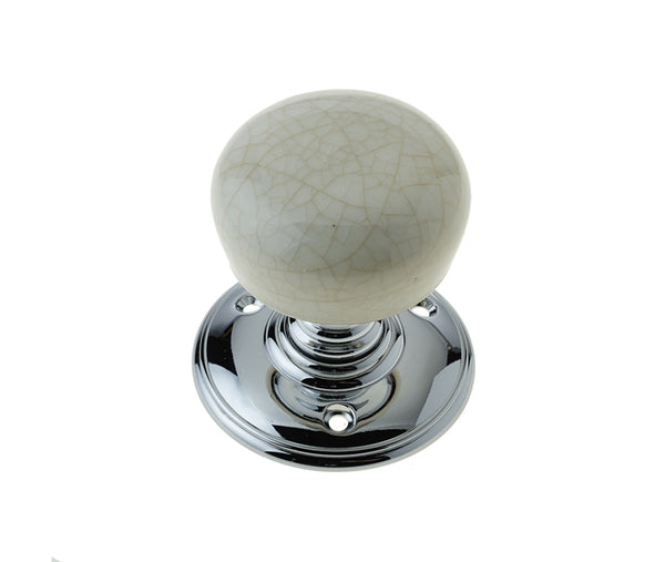 Jedo Porcelain Mortice Door Knobs Polished Chrome
