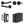 Complete Classic Door Handle Pack - Bathroom - Black