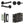 Complete Classic Door Handle Pack - Bathroom - Black