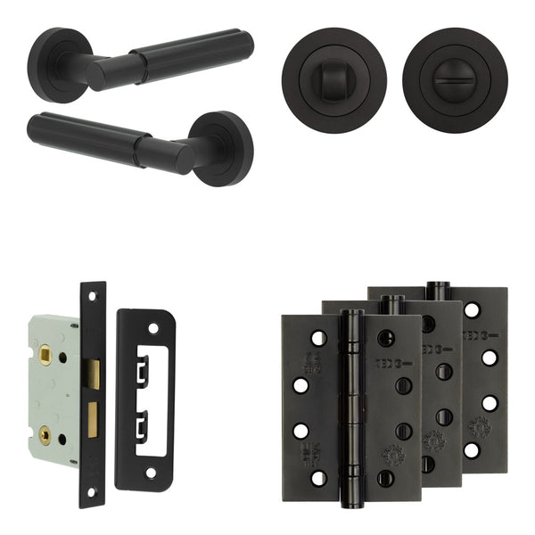 Complete Bloom Door Handle Pack - Bathroom - Black