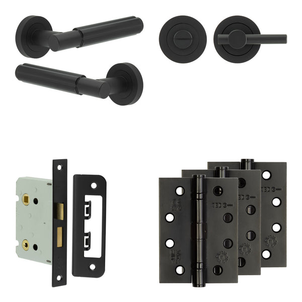 Complete Bloom Door Handle Pack - Bathroom - Black