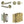 Complete Hex Door Handle Pack - Bathroom - Antique Brass