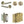 Complete Hex Door Handle Pack - Bathroom - Antique Brass