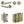 Complete Hex Door Handle Pack - Internal Doors - Antique Brass