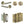 Complete Hex Door Handle Pack - Internal Doors - Antique Brass