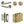 Complete Hex Door Handle Pack - Bathroom - Antique Brass