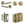 Complete Hex Door Handle Pack - Bathroom - Antique Brass