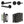 Complete Bari Door Handle Pack - Bathroom - Black