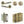 Complete Bari Door Handle Pack - Bathroom - Antique Brass
