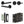 Complete Bari Door Handle Pack - Bathroom - Black