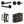 Complete Bari Door Handle Pack - Bathroom - Black
