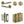 Complete Bari Door Handle Pack - Bathroom - Antique Brass