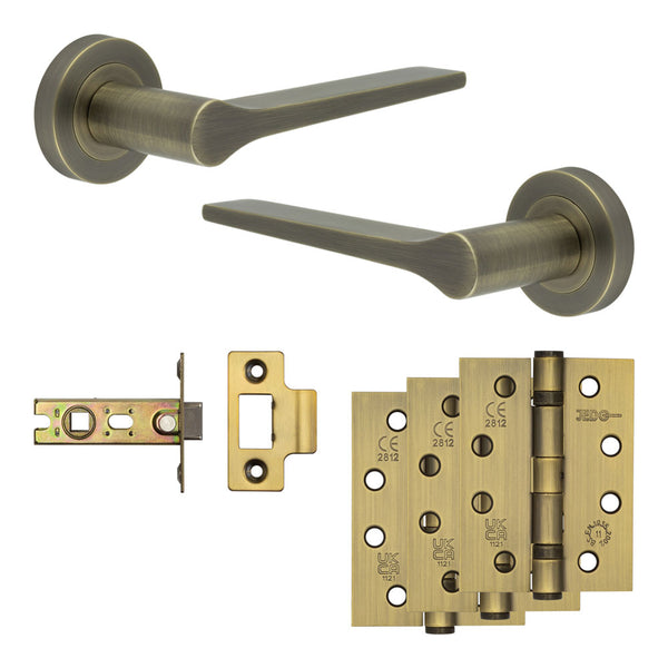Complete Gio Door Handle Pack - Internal Doors - Antique Brass