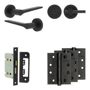 Complete Gio Door Handle Pack - Bathroom - Black