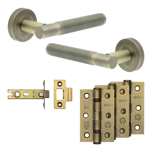 Complete Venice Door Handle Pack - Internal Doors - Antique Brass