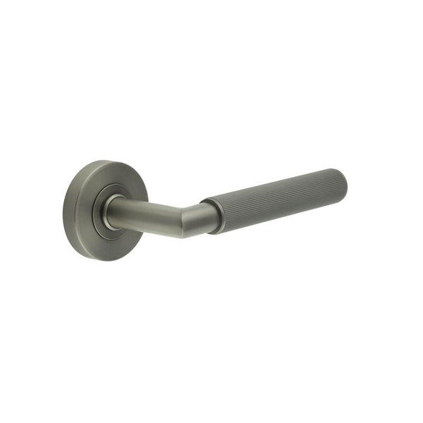 Three One Six Linear Knurled Door Handle Gun Metal