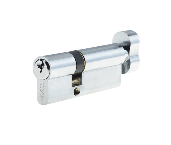 Jedo Euro Profile Offset Cylinders & Turns 30x70mm Polished Chrome